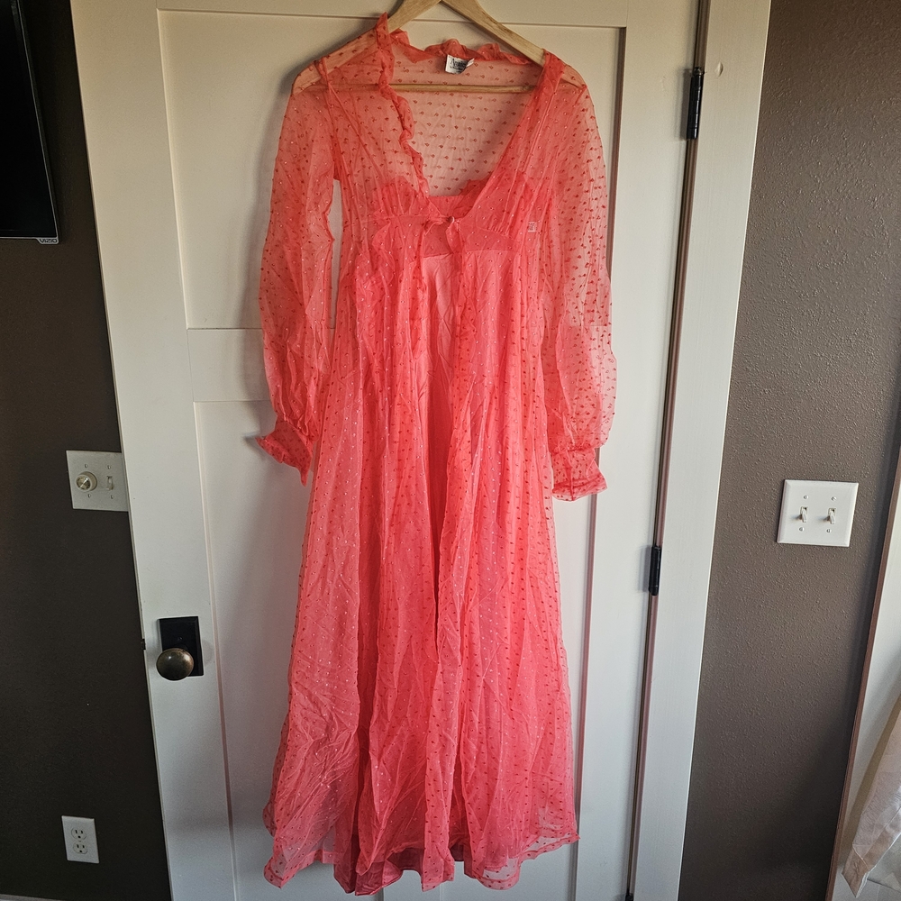 Vintage 2 Piece ANNIQUE by Rosa Pulea Szule Nightgown And Robe Set